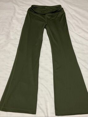 A Core Olive Green Flare Yoga Pants. Size M